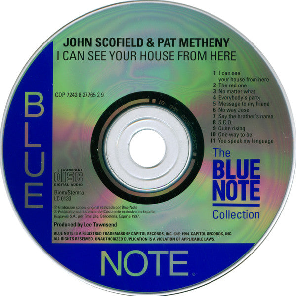 John Scofield & Pat Metheny : I Can See Your House From Here (CD, Album, RE)