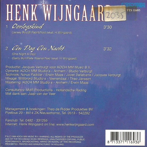 Henk Wijngaard : Oorlogskind (CD, Single)