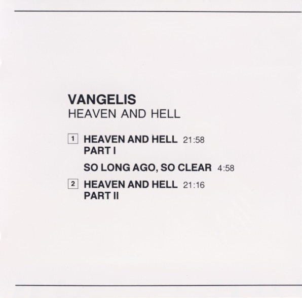 Vangelis : Heaven And Hell (CD, Album, RE, RP)