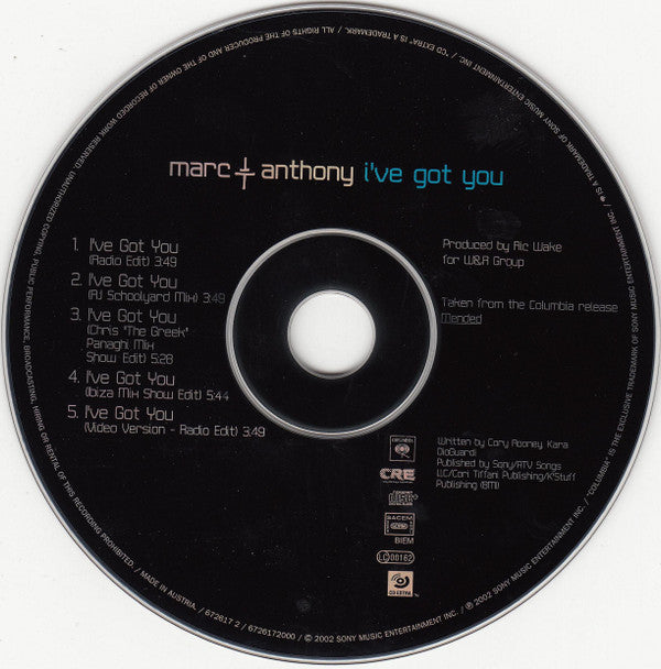 Marc Anthony : I've Got You (CD, Maxi, Enh)