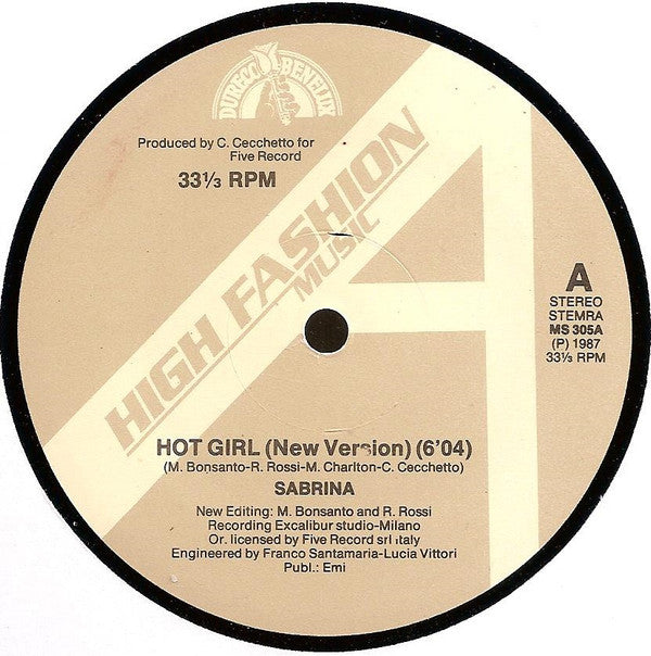 Sabrina : Hot Girl (New Remixed Version) (12")