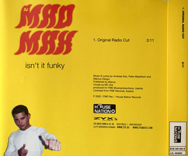 DJ Mad Max : Isn't It Funky (CD, Promo)