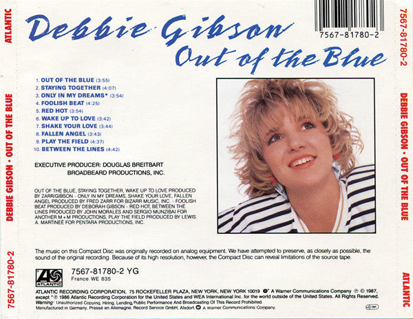 Debbie Gibson : Out Of The Blue (CD, Album)