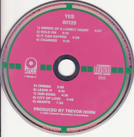 Yes : 90125 (CD, Album, Tar)