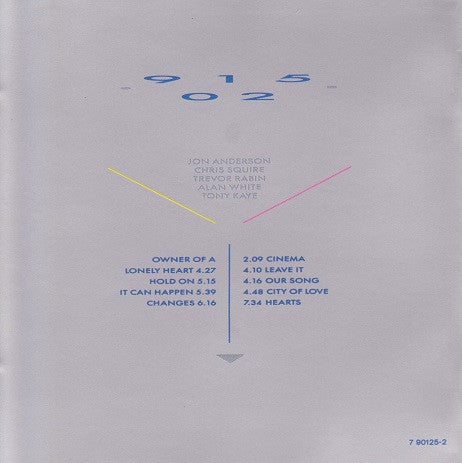 Yes : 90125 (CD, Album, Tar)