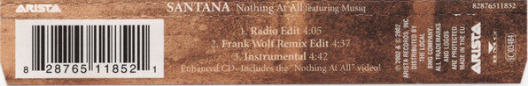 Santana Featuring Musiq Soulchild : Nothing At All (CD, Single, Enh)