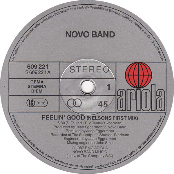 Novo Band : Feelin' Good (12", Maxi)