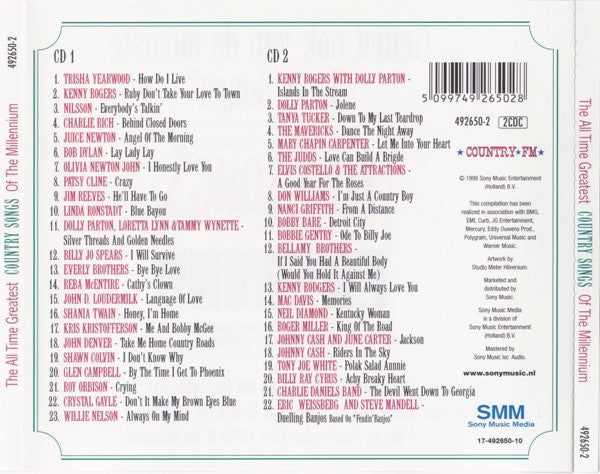 Various : The All Time Greatest Country Songs Of The Millennium (2xCD, Comp, Mil)