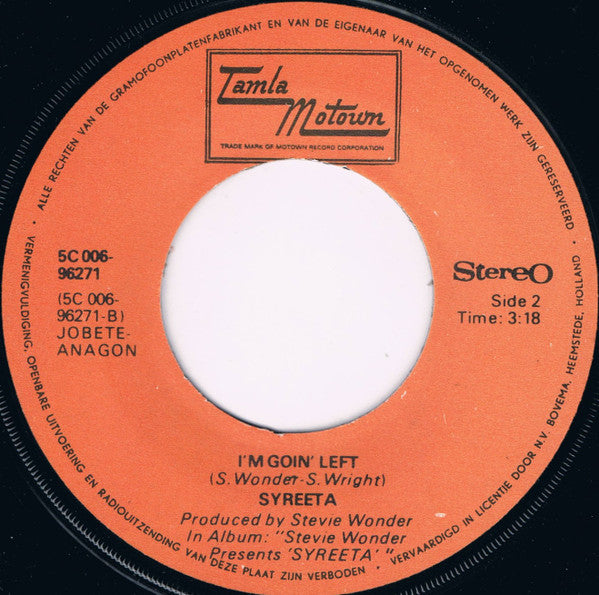 Syreeta : Spinnin' And Spinnin'  (7", Single)