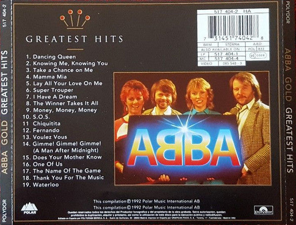 ABBA : Gold (Greatest Hits) (CD, Comp, RM)