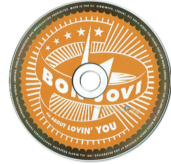 Bon Jovi : All About Lovin' You (CD, Single, Car)