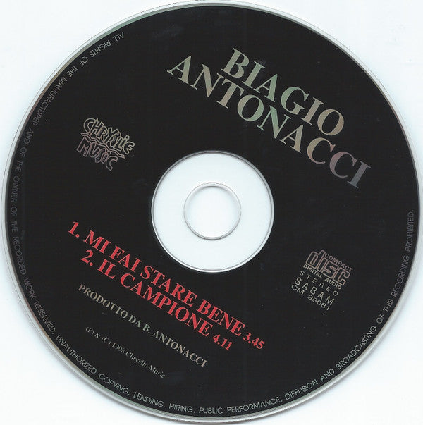 Biagio Antonacci : Mi Fai Stare Bene (CD, Single)