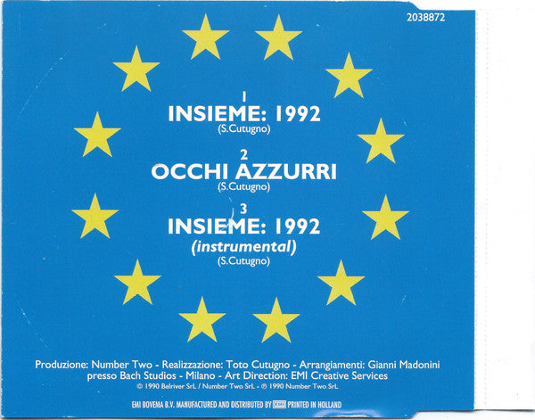 Toto Cutugno : Insieme: 1992 (CD, Single)