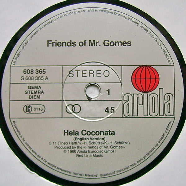 Friends Of Mr. Gomes : Hela Coconata (12", Maxi)