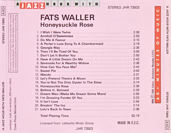 Fats Waller : Honeysuckle Rose (CD, Comp)
