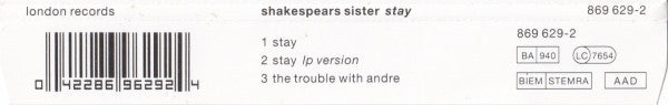 Shakespear's Sister : Stay (CD, Single)