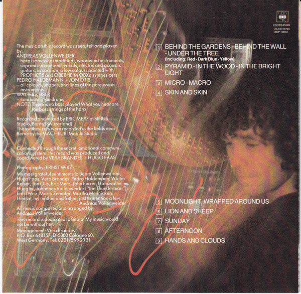 Andreas Vollenweider : ...Behind The Gardens - Behind The Wall - Under The Tree... (CD, Album, RE)