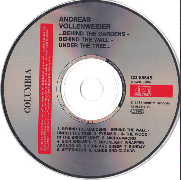 Andreas Vollenweider : ...Behind The Gardens - Behind The Wall - Under The Tree... (CD, Album, RE)