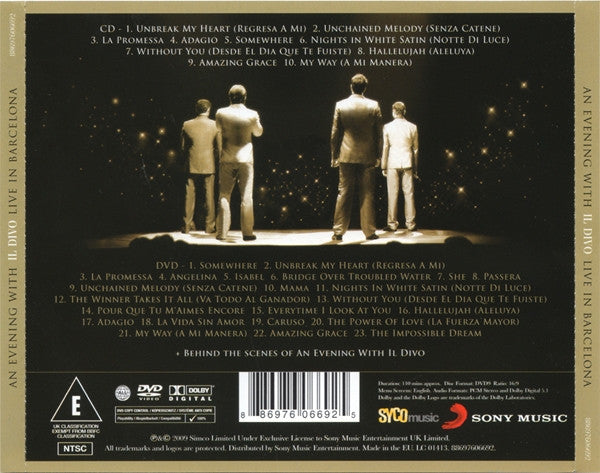 Il Divo : Live In Barcelona (CD, Album + DVD-V, PAL)
