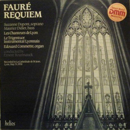 Gabriel Fauré - Suzanne Dupont, Maurice Didier, Les Chanteurs De Lyon, Le Trigintuor Instrumental Lyonnais, Edouard Commette, Ernest Bourmauck : Requiem (LP, Mono, RE)