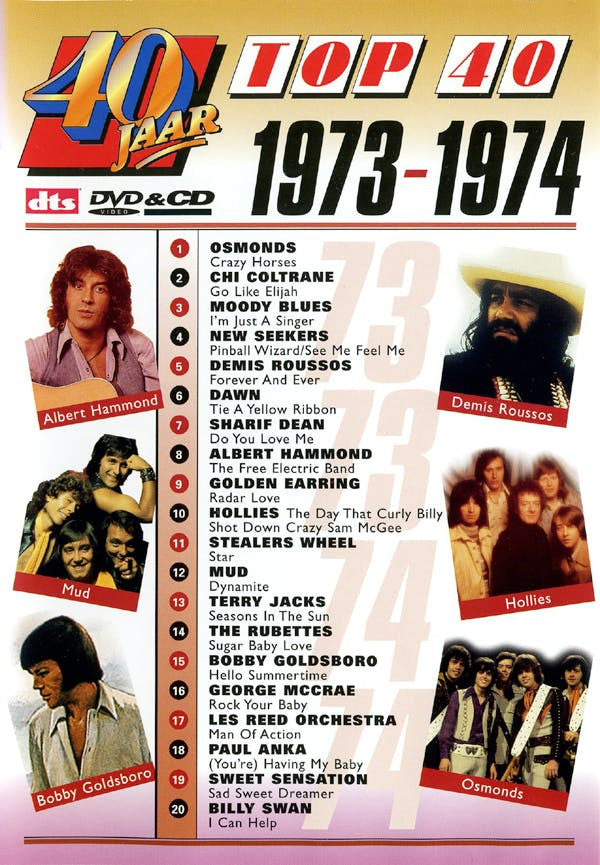 Various : 40 Jaar Top 40 - 1973-1974 (CD, Comp + DVD-V, Comp, PAL)