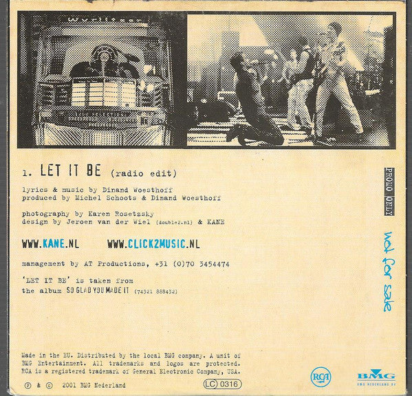 Kane (2) : Let It Be (CD, Single, Promo)
