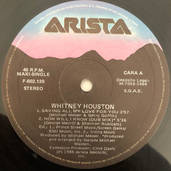 Whitney Houston : Saving All My Love For You / How Will I Know (12", Maxi)