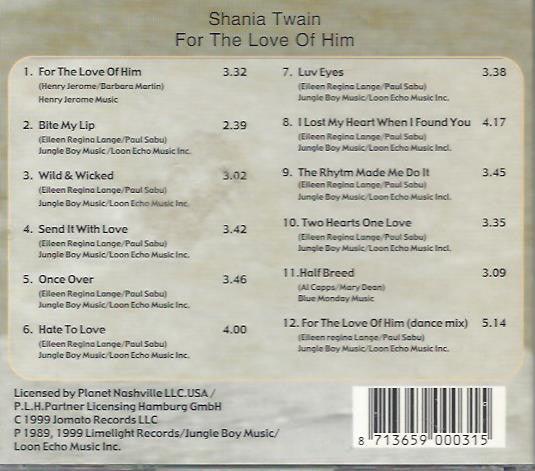 Shania Twain : For The Love Of Him (CD, Album)