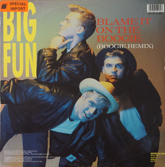 Big Fun : Blame It On The Boogie (Boogie Remix)  (12", Single)