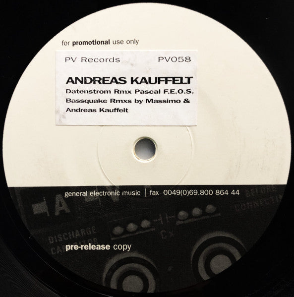 Andreas Kauffelt : Datenstrom / Bassquake (Remixes) (12", Promo, W/Lbl)