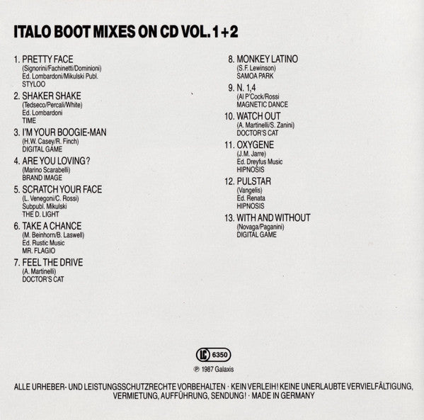 Various : Italo Boot-Mix On CD Vol. 1+2 (CD, Comp, Mixed)