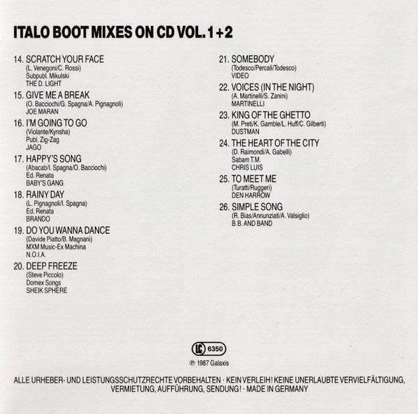 Various : Italo Boot-Mix On CD Vol. 1+2 (CD, Comp, Mixed)