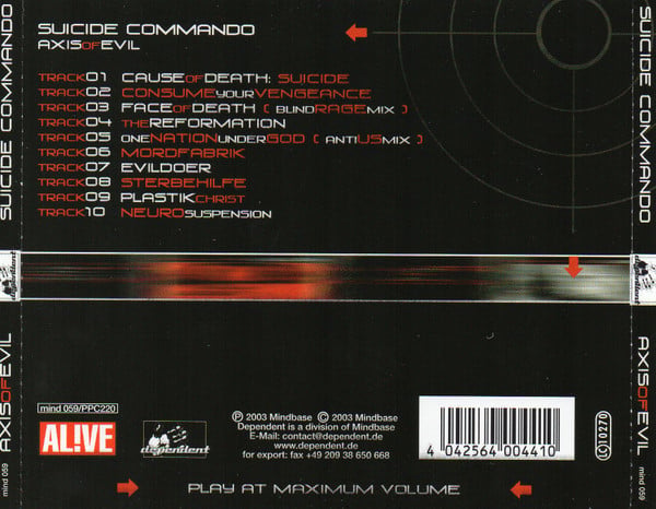 Suicide Commando : Axis Of Evil (CD, Album + DVD-V, PAL + Box, Ltd)