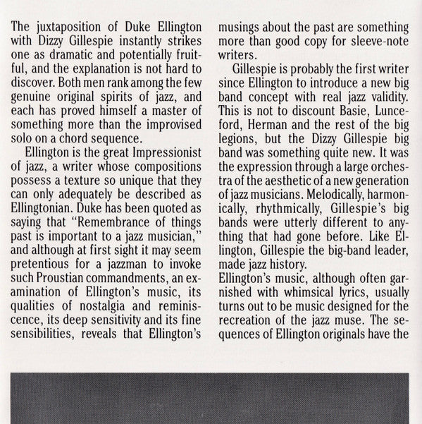 Dizzy Gillespie And His Orchestra : A Portrait Of Duke Ellington (CD, Album, RE)