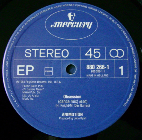 Animotion : Obsession (Dance Mix) (12", EP)