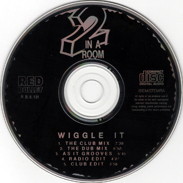 2 In A Room : Wiggle It (CD, Maxi, Car)