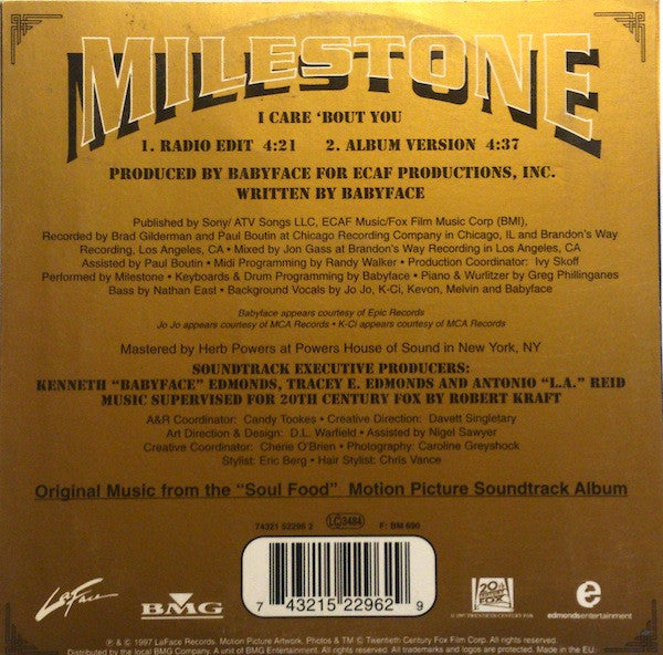 Milestone (4) : I Care 'Bout You (CD, Single)