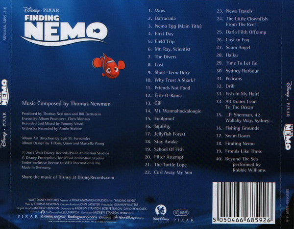 Thomas Newman : Finding Nemo (An Original Soundtrack) (CD, Album)