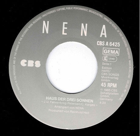 Nena : Haus Der Drei Sonnen (7", Single)