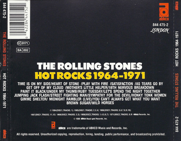 The Rolling Stones : Hot Rocks 1964-1971 (2xCD, Comp, RE, RM)