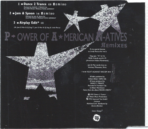 Dance 2 Trance : Power Of American Natives (Remixes) (CD, Maxi)