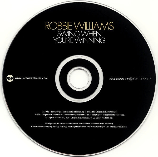 Robbie Williams : Swing When You're Winning (CD, Album)