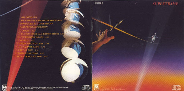 Supertramp : "...Famous Last Words..." (CD, Album, RE, RM, RP)