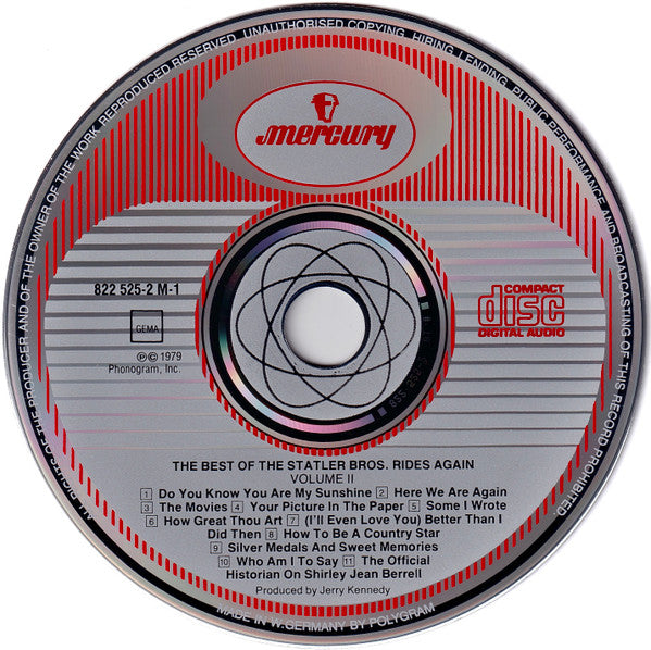 The Statler Brothers : The Best Of The Statler Bros. Rides Again Volume II (CD, Comp)