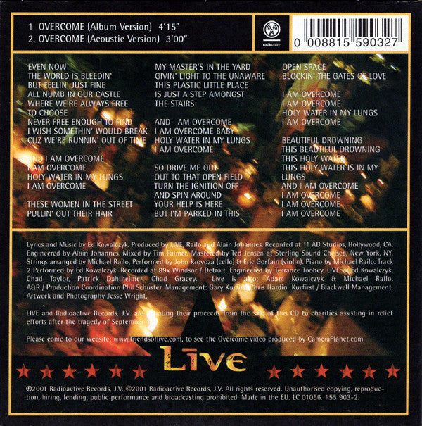 Live : Overcome (CD, Single, kdg)