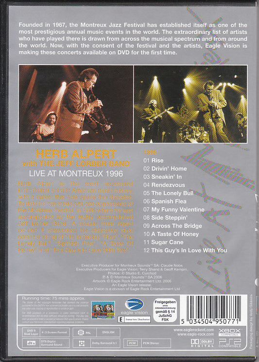 Herb Alpert With The Jeff Lorber Band : Live At Montreux 1996 (DVD-V, Multichannel, PAL)