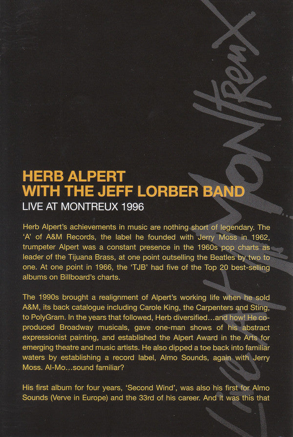Herb Alpert With The Jeff Lorber Band : Live At Montreux 1996 (DVD-V, Multichannel, PAL)