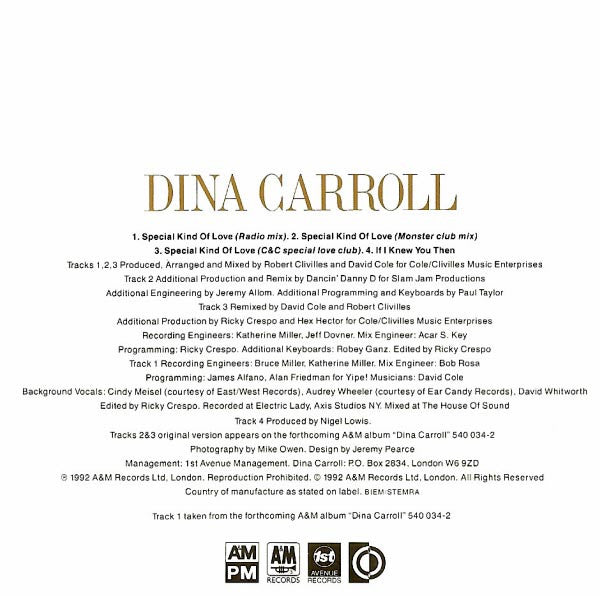 Dina Carroll : Special Kind Of Love (CD, Single)