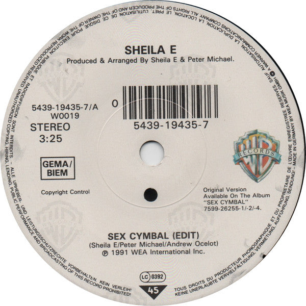 Sheila E. : Sex Cymbal (7", Single)