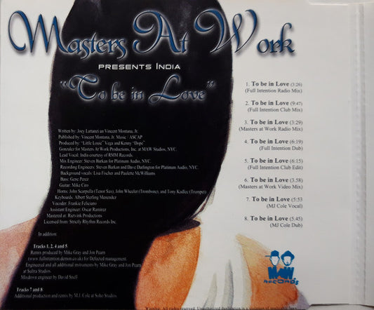 Masters At Work Presents India : To Be In Love (CD, Maxi)